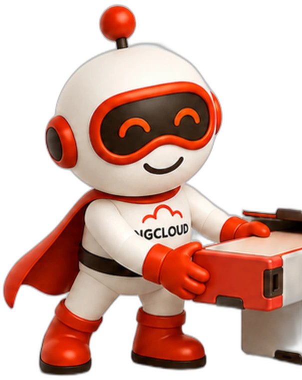 Nuvora, mascota de NG Cloud, ajustando el tamaño de una infraestructura en la nube